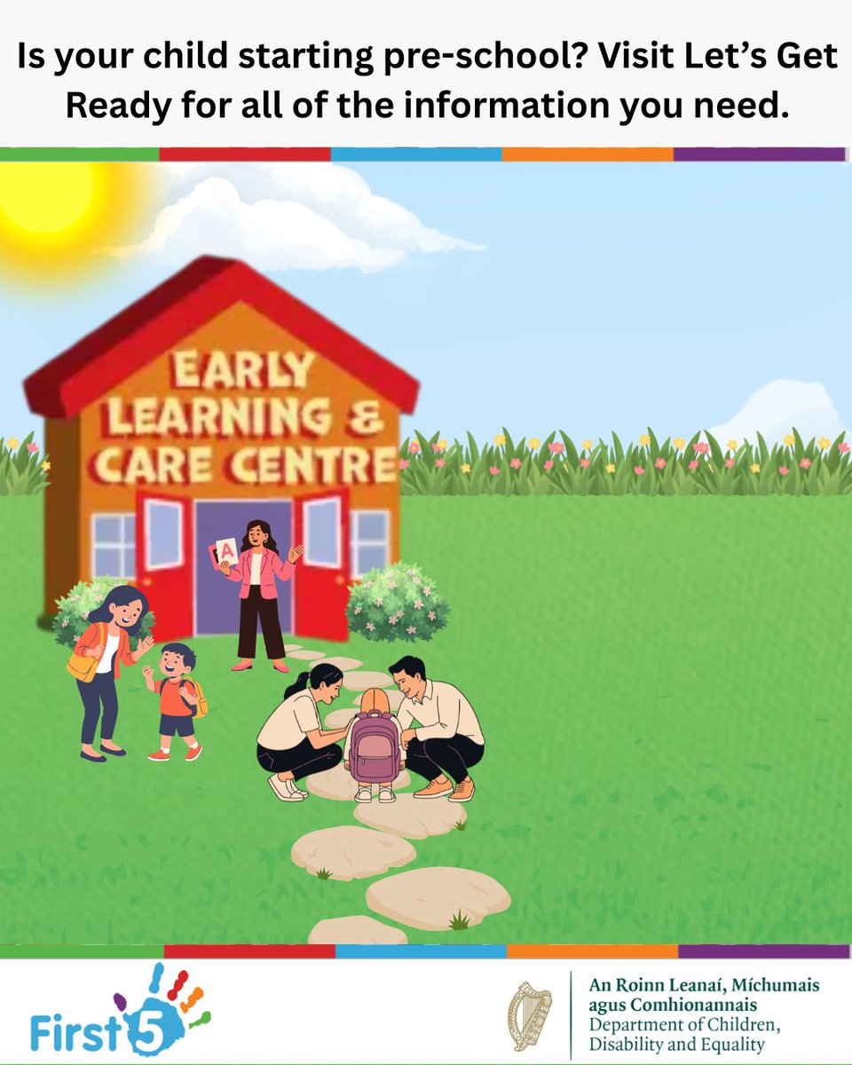 First5_Ireland's tweet photo. Getting ready for pre-school can be overwhelming for any child and parent, especially if it will be your child's first year. We have the perfect resources on our Let's Get Ready website for you and your family!

Learn more about starting pre-school at:

https://t.co/ZViAEto47n https://t.co/Z3TjBgRLFa