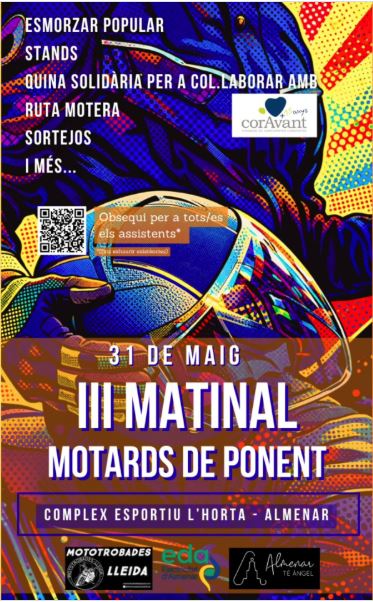 Coravant's tweet photo. 🏍️❤️ La III Matinal Motards de Ponent bategarà amb més cor que mai!

L’Associació Motards de Ponent col·labora amb la Fundació CorAvant a través de la seva quina solidària en una jornada plena de motos, comunitat i solidaritat. Moltes gràcies per sumar quilòmetres de solidaritat! https://t.co/EI0llUiWdj