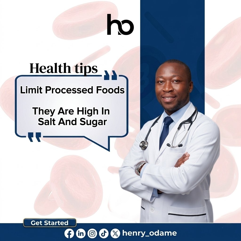odame_henry's tweet photo. Limit processed foods.
They are high in salt and sugar
#monday #fyp #health https://t.co/CMUUrkyqfI