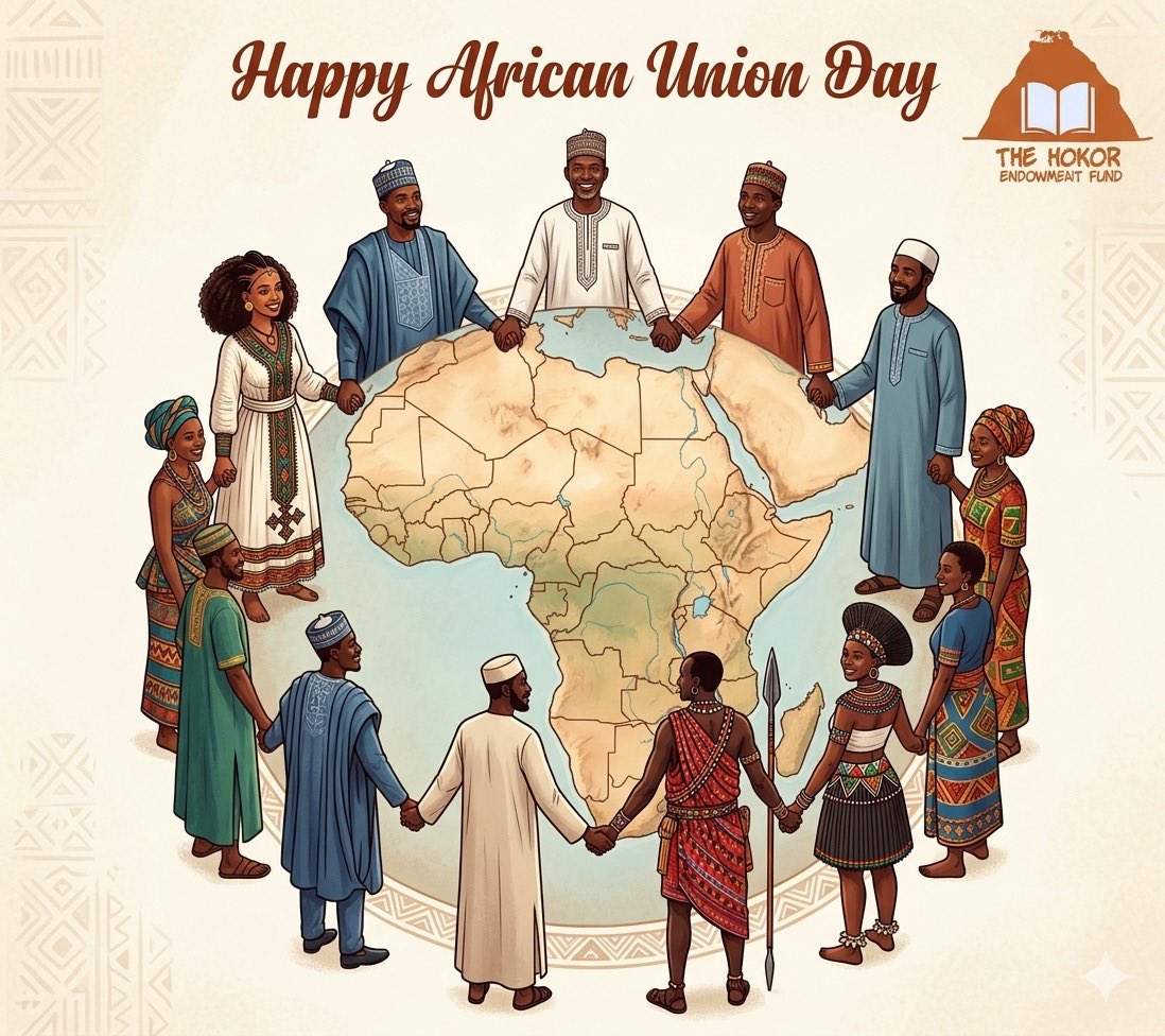 HokorFund's tweet photo. Today, we celebrate the vision of a united, resilient, and progressive Africa. 🌍✨

Happy African Union Day to all Africans across the continent and the diaspora. ❤️💛💚

#AfricanUnionDay #HEF #Education #Empowerment #TheAfricaWeWant https://t.co/289TM4dCPV