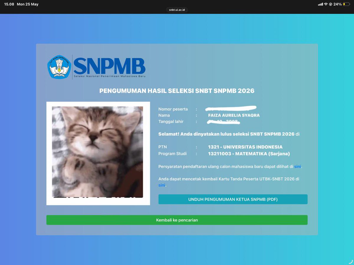 ✩ feza FMIPA UI '26! tweet media