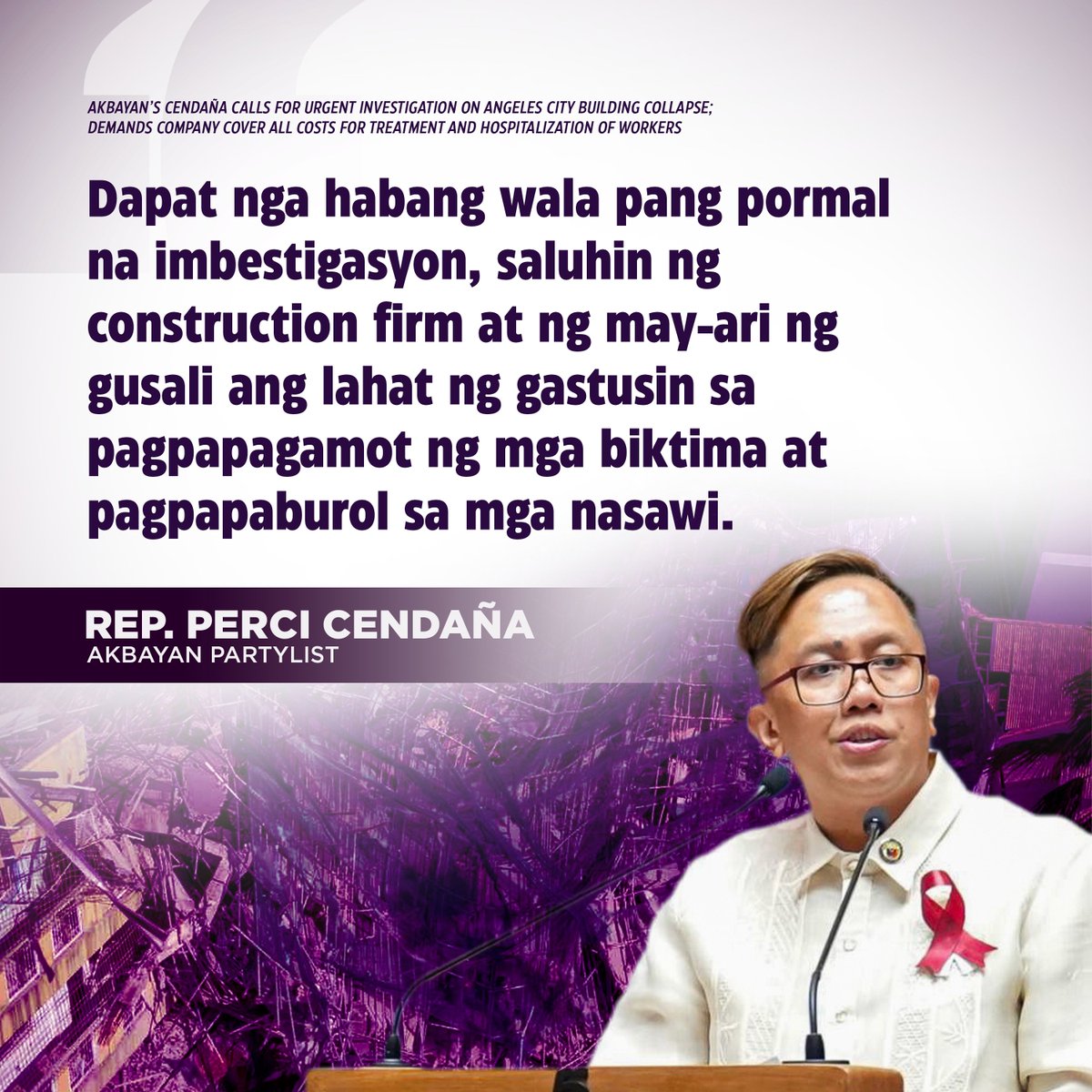 Rep. Perci Cendaña tweet media