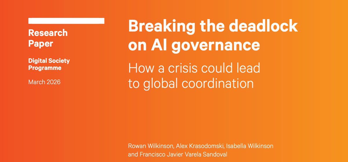 jeffdekleijn's tweet photo. The Chatham House report argues that global AI governance is stuck because countries approach the issue from completely different priorities, from security and competition to regulation and control: https://t.co/76kvuuJI25 https://t.co/htBhJ5SRqb