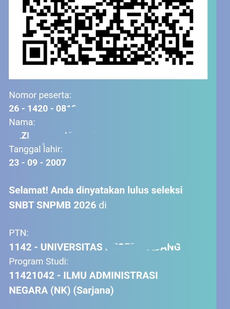Zzie, LOLOS SNBT 2026🩵 tweet media