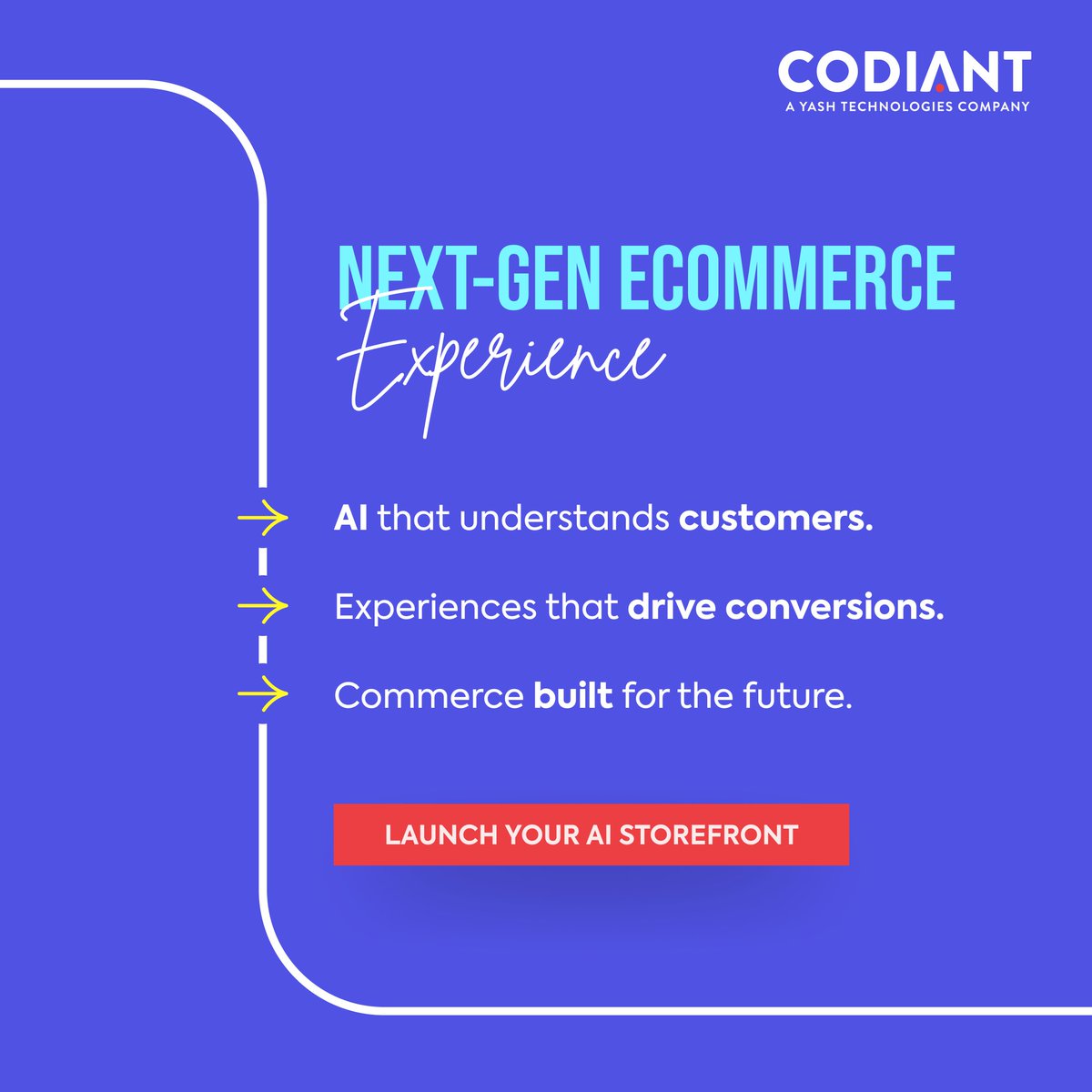 CODIANTSoftware's tweet photo. Your storefront isn’t just a website anymore. It’s an experience.

AI-powered personalization, smarter recommendations, and real-time insights are what drive conversions today.

Build eCommerce experiences that actually sell.

📩 info@codiant.com

#EcommerceExperience #Codiant https://t.co/hmVpsF5cGM