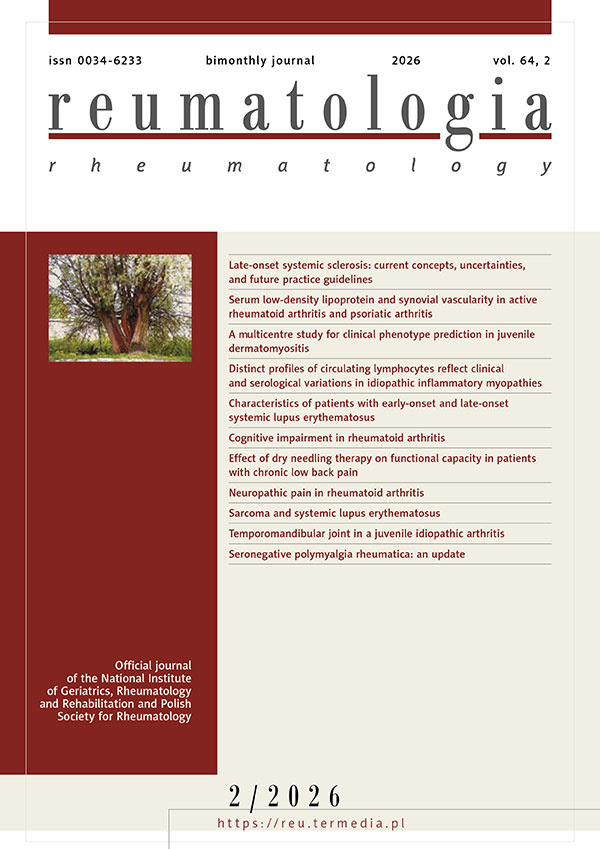 ReumatologiaJ's tweet photo. The latest issue of Reumatologia is now available.
👉https://t.co/XvHEj8PAJU
Explore the newest research, clinical updates, and expert perspectives in #rheumatology https://t.co/NXR6bjxuQs