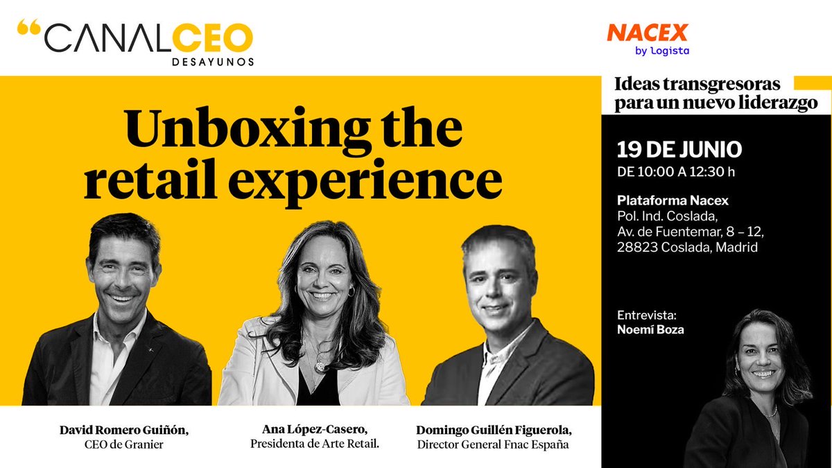 canalceo's tweet photo. #DesayunosCanalCEO ☕️  El retail español lidera la respuesta a una exigencia que redefine el sector: el cliente ya no busca solo comprar, quiere sentirse visto. 

🔗 Inscríbete ahora (plazas limitadas) 👉 https://t.co/U6QSz3zJ3I

#Retail #Liderazgo #EstrategiaEmpresarial https://t.co/7uQ88TVmEA