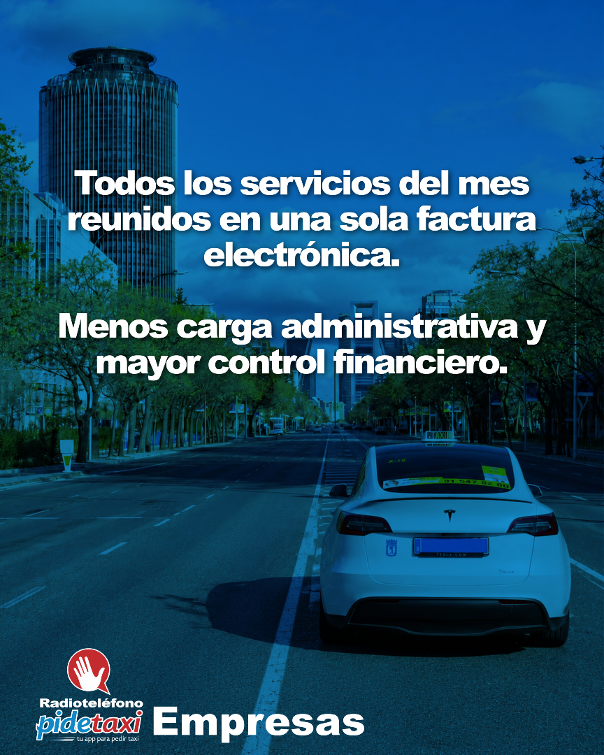 RTTaxi's tweet photo. 📈 ¿Te imaginas lo cómodo que sería agrupar todos los viajes de tu empresa en una sola factura mensual? No lo imagines, con nosotros lo tienes ✅ ✅ ✅ https://t.co/9N2srYZ15M