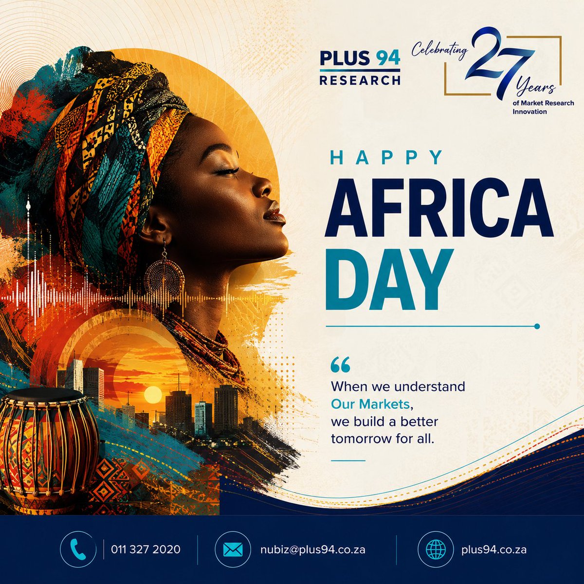 Plus94_Research's tweet photo. Africa’s strength lies in understanding its people, markets, and potential.

At Plus 94 Research every insight helps shape smarter decisions for a stronger continent.

Happy Africa Day.
Plus 94 Research — The Science of Decision Making.

#AfricaDay #MarketResearch #Plus94Research https://t.co/oWvnHwPOkr