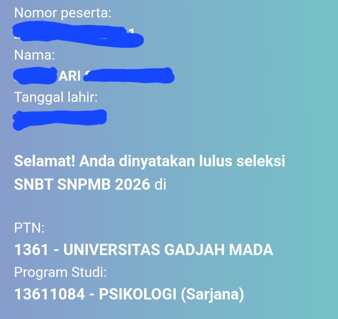 Arish²⁶🦖🦖 LOLOS PSIKO UGM tweet media
