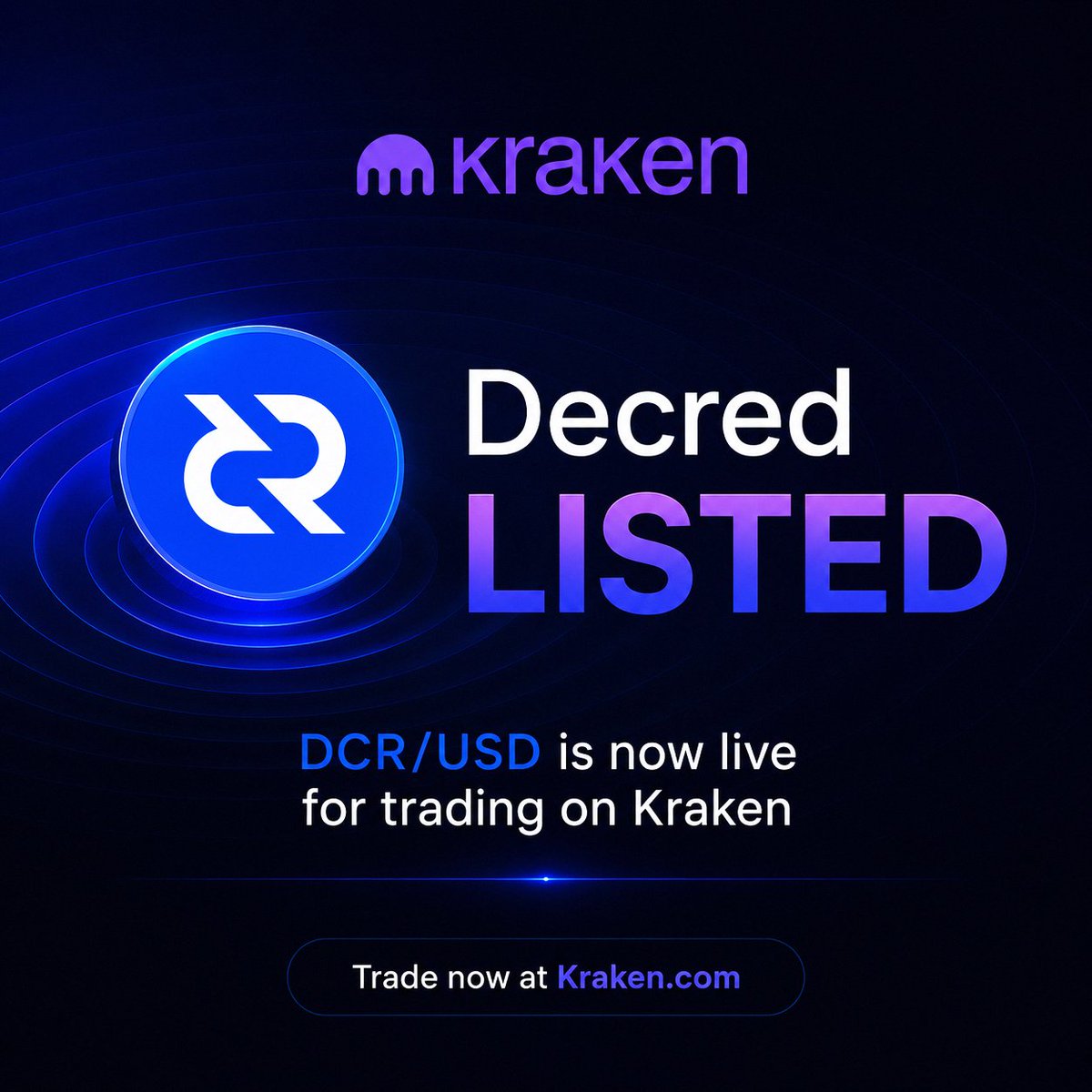 DecredAF's tweet photo. Decred is now live for trading on @krakenfx 
🔥🔥 https://t.co/XaPb0T3OrK