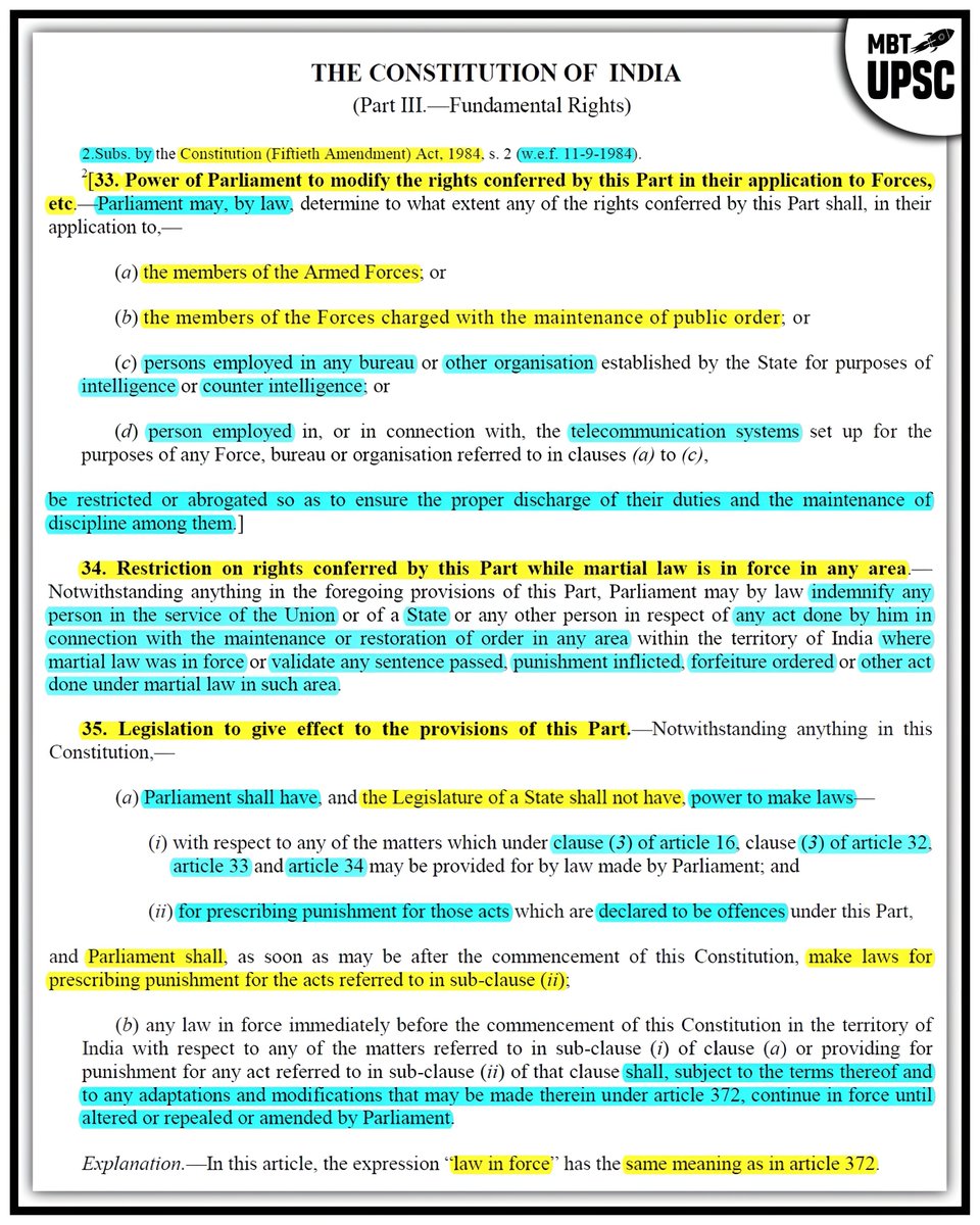 𝐏𝐎𝐋𝐈𝐓𝐘 ARTICLES 33, 34 & 35 𝐅𝐨𝐥𝐥𝐨𝐰: @mbtupsc 𝐓𝐞𝐥𝐞𝐠𝐫𝐚𝐦: https://t.co ...