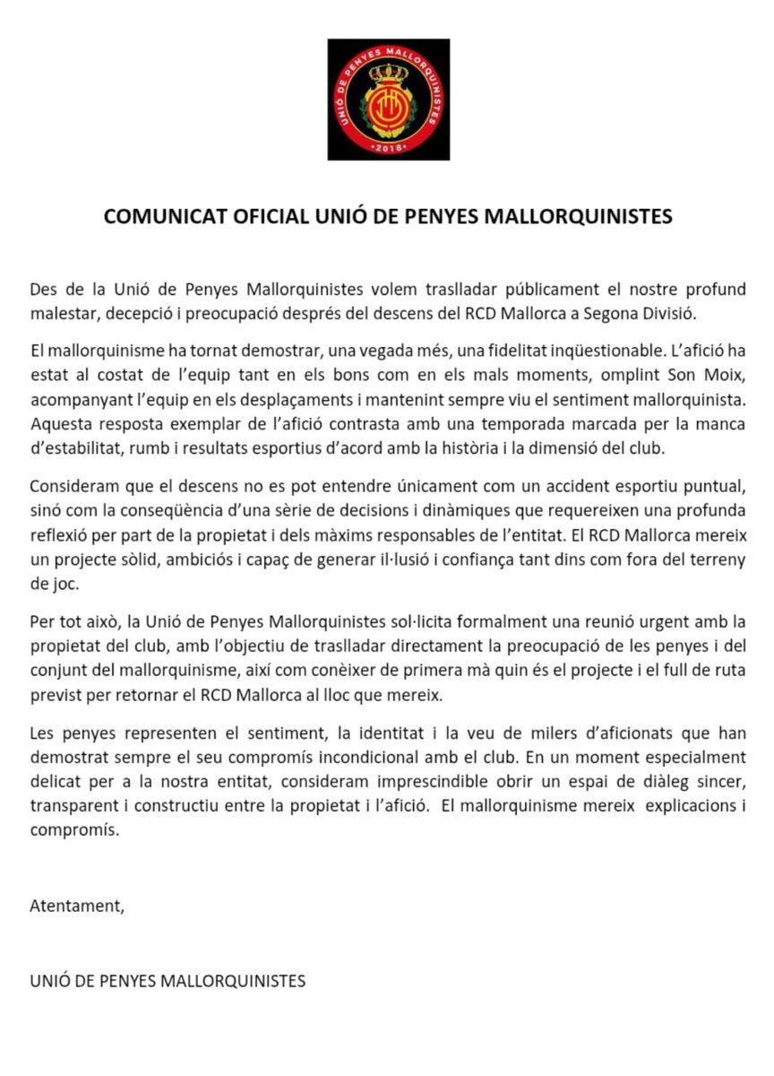 Unió de Penyes Mallorquinistes tweet media