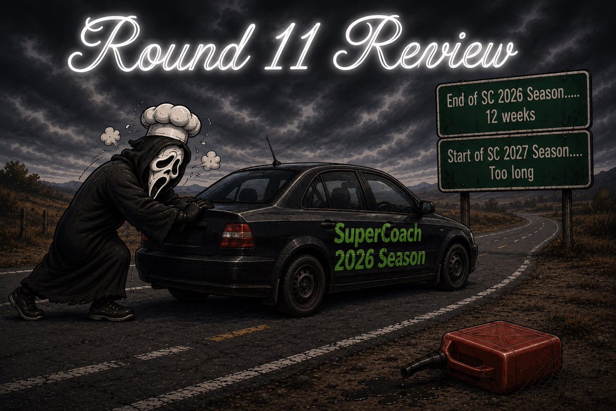 ghost_bakes's tweet photo. Round 11 Review is up guys!

It’s only half way through the 2026 season and I’m running on empty 🪫🫠

It’s time for the byes so let’s hope we can make some ground over the next month and salvage as much as we can this season!

🔗⬇️
https://t.co/30Jn5T3JsA https://t.co/exAKy1pDla