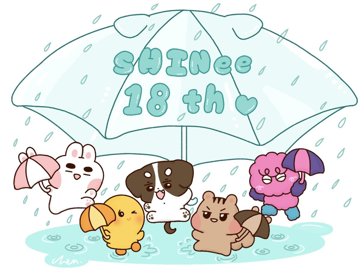 Chen_hw615's tweet photo. SHINee 18th anniversary🎂💎✨

我們閃尼也成年啦！十八歲生日快樂！

#SHINee18thAnniversary #SHINeeDay #샤이니 #SHINee #ONEW #JONGHYUN #KEY #MINHO #TAEMIN https://t.co/1mjYjoMJdS