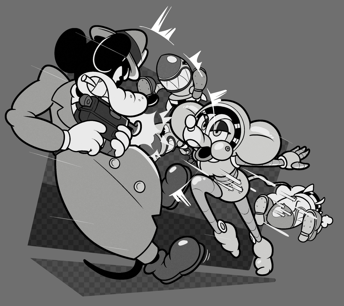 KneetoeNetto's tweet photo. A bit of late fanart for Mouse: P.I. for Hire, featuring my favorite boss in the game: Robo-Betty~ https://t.co/lb1iKE0HQE