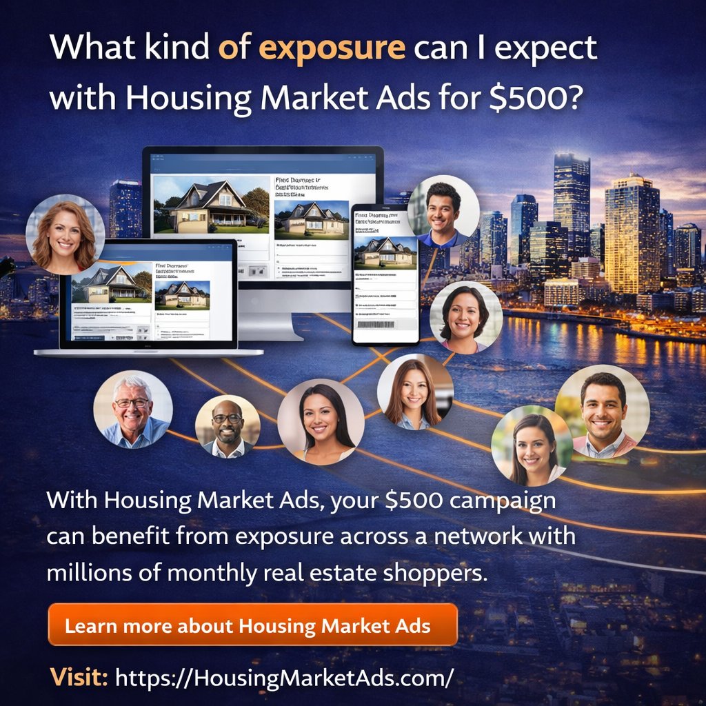 HousingMarket24's tweet photo. What kind of exposure can I expect with Housing Market Ads for $500?

With Housing Market Ads, your $500 campaign can benefit from exposure across a network with millions of monthly real estate shoppers.  

Learn more about Housing Market Ads

Visit: https://t.co/ybnEFHXH8p https://t.co/GJlsxwgLSS
