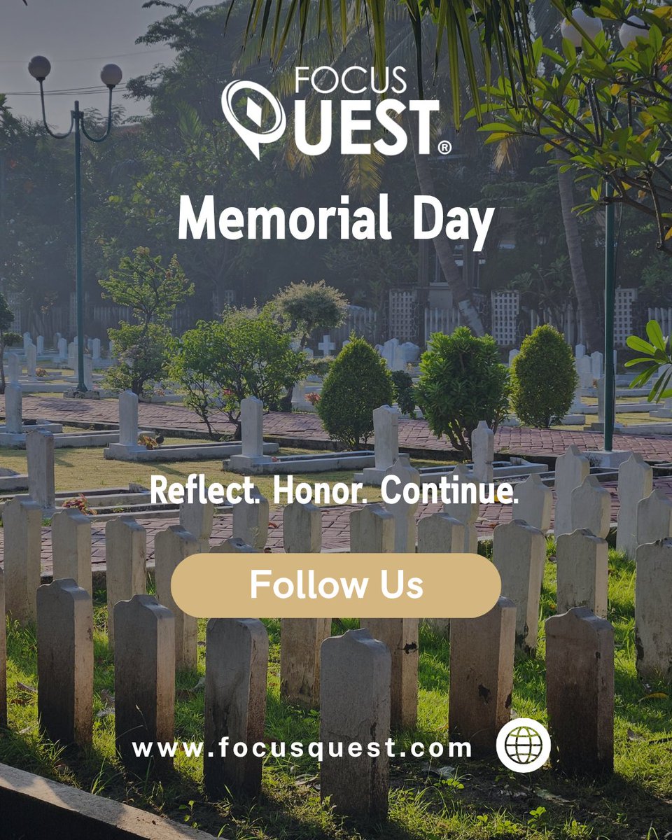 thefocusquest's tweet photo. Memorial Day is a moment to pause.

To reflect on sacrifice, service, and the meaning of moving forward with purpose.

Education is one way we honor that — by continuing to build, grow, and create opportunities for the future.

👉 Follow FocusQuest https://t.co/4mArQNvmzr