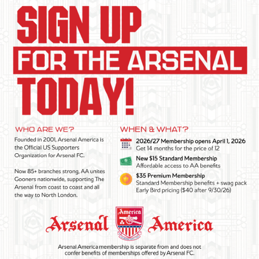 arsenalamerica's tweet photo. Join Arsenal America and connect with thousands of fans nationwide. Membership has it's privileges - get exclusive access to tickets, experiences, and be the first to hear breaking news shared from the club! 
 
Learn more at https://t.co/eNv4frds1s

#arsenalamerica25 #afcusa25 https://t.co/31ExlmaUUl