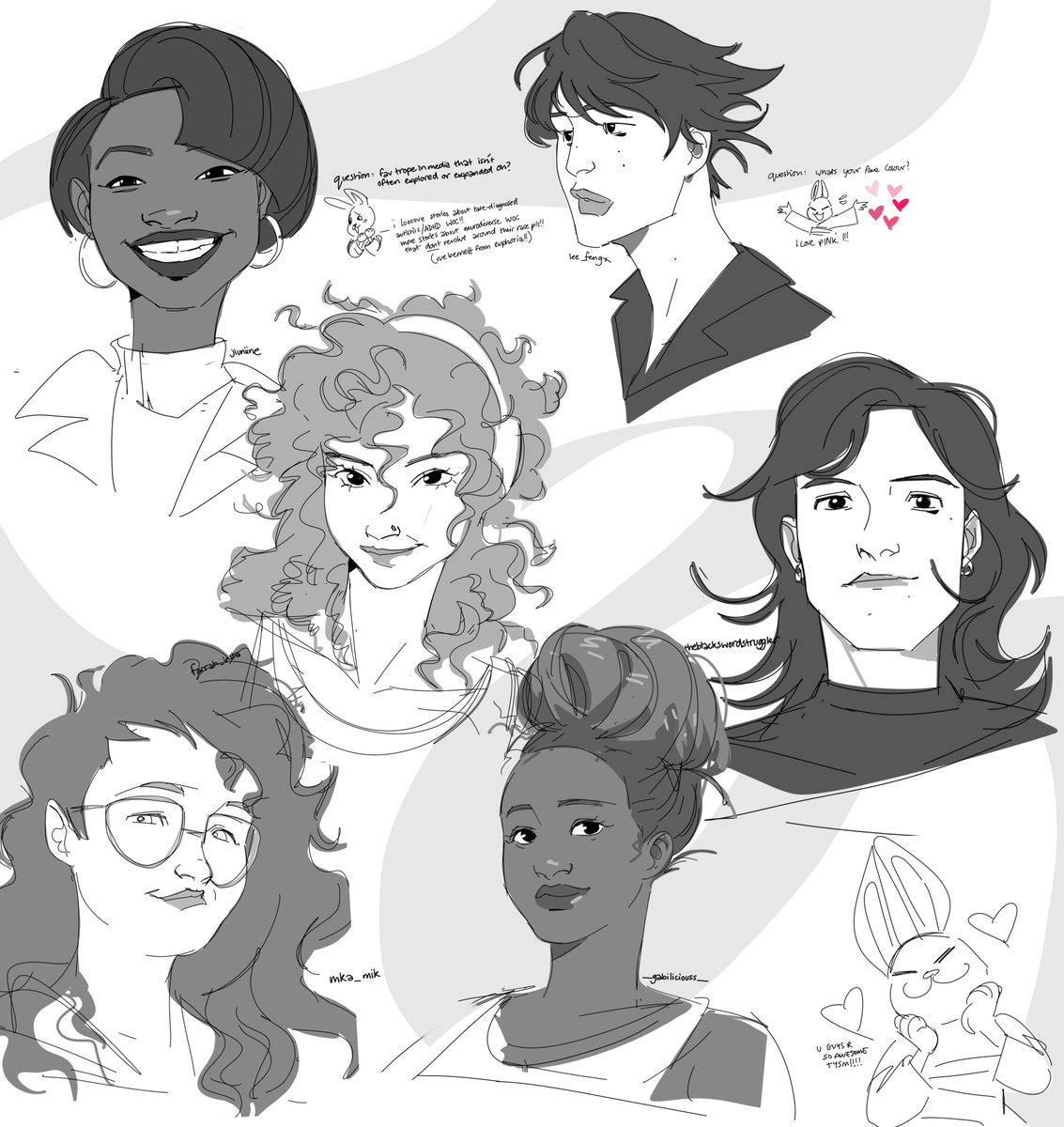 hao0047's tweet photo. chatting and drawing u guyyysss!🙇‍♀️🙇‍♀️ thank u so much !!

(i wanted to colour these but my ipad is.. ahem.. overheating cus of the heatwaaveee im gonna give it a second…😭..) https://t.co/FDhg3kzWLa