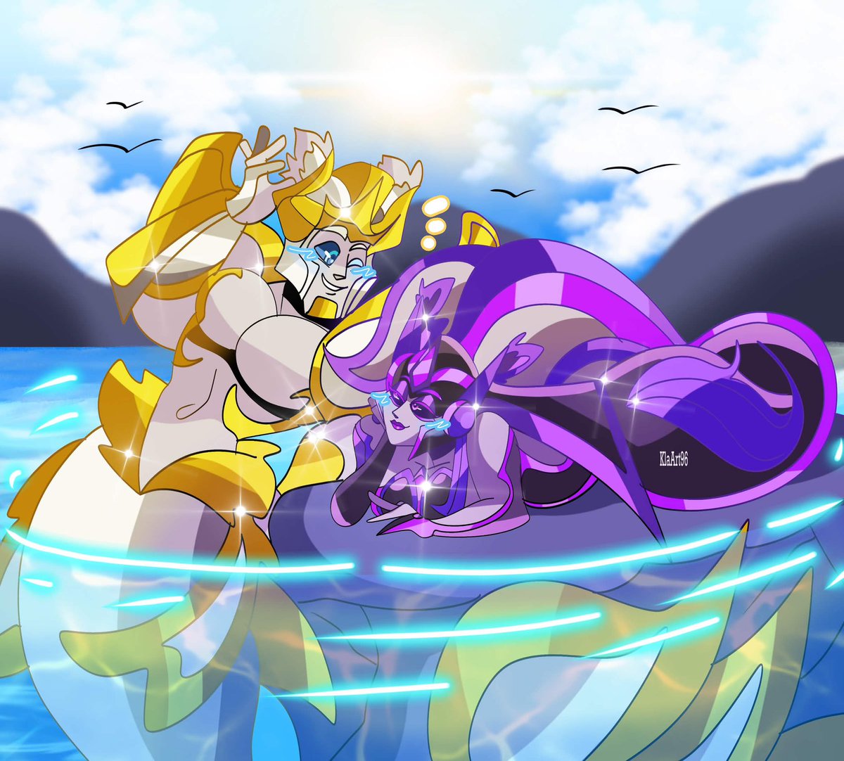 KlaArt96's tweet photo. Here are the first mermaid-themed commissions for my friend Charlie, @csccriss33 thank you again so much for commissioning me again 💖🥹😊💚 and supporting my drawings #mermay #mermay2026 #kobd #transformersone #commssion https://t.co/T9dO3f3RQC