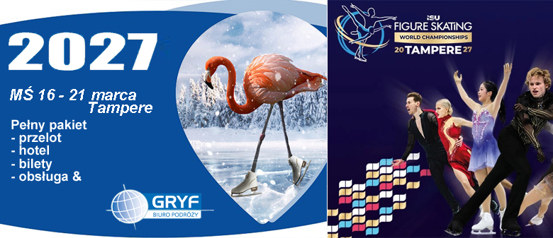 GRYF_BP's tweet photo. Wyjazd na Mistrzostwa Świata w łyżwiarstwie figurowym w 2027 r. 16 marca - 21 marca Finlandia / Tampere. Organizator BP Gryf https://t.co/L9nQTsvKjn Pełne pakiety z przelotem, transfer do/z Tampere, hotel 4*, bilety na zawody 4 dni, 8 sesji, obsługa. Zapraszamy, ilość bardzo ograniczona! #figurowepl #WorldJFigure #figureskate #MilanoCortina2026