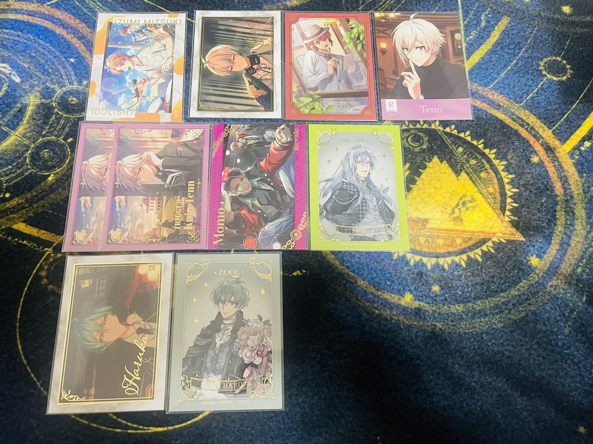 shienyamaru's tweet photo. 【譲渡】アイナナ キラステ 
譲:三月 壮五 陸 天 百 千 悠
求:定価 (＋送料)
sugao天、ドラコレ百、10th千 悠はほか含む譲渡
推しとわかる方優先
天神 博多手渡しor郵送
検索からでもお声かけください。 https://t.co/TmCdH7qJJN