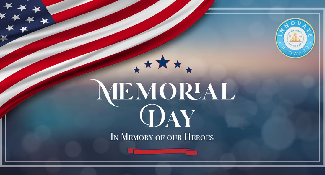InnovateBroward's tweet photo. Honoring the brave men and women who made the ultimate sacrifice for our freedom. Today, we remember and reflect with gratitude. 🇺🇸✨

Wishing everyone a meaningful and peaceful Memorial Day.

#MemorialDay #HonorAndRemember https://t.co/HtiPvuzLzv