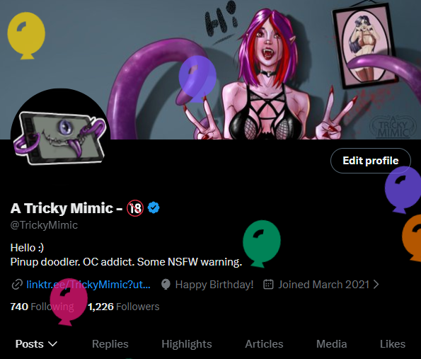 TrickyMimic's tweet photo. Another year passed. Balloon day jump scare! https://t.co/Z0H2vHhRtH