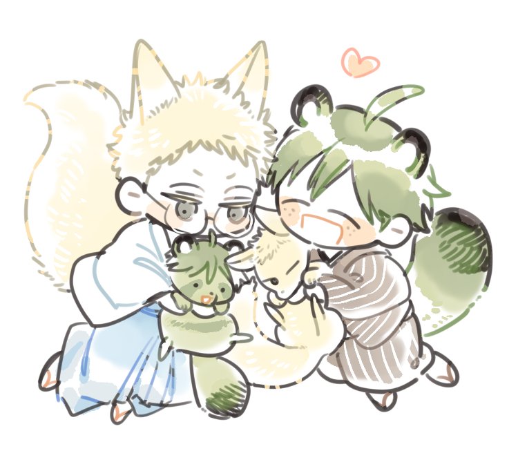 kimgyu_ri's tweet photo. 지인이 그려준 🦊🦝🌙⛰️💛💚 https://t.co/Mc82JtfCAh