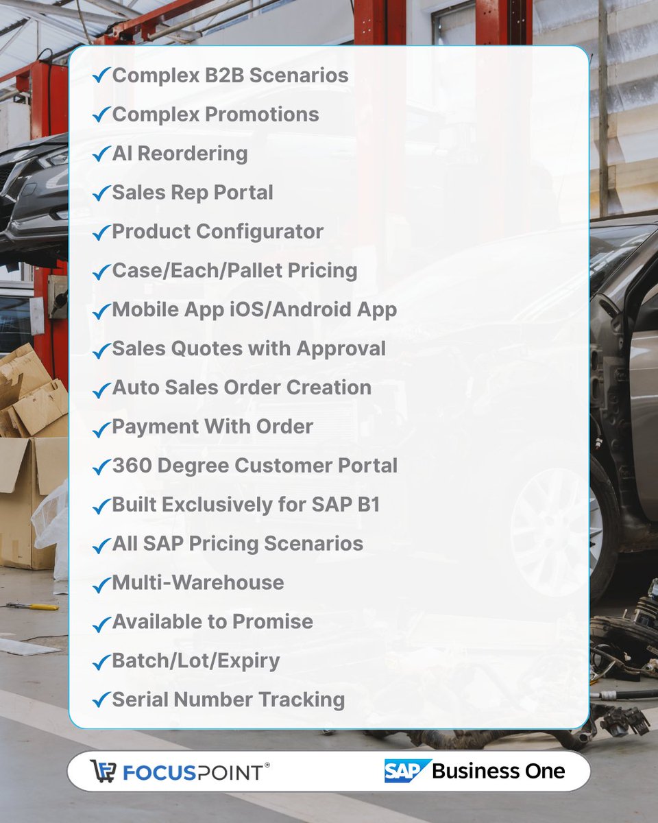 FocusPointSAP's tweet photo. If your SAP environment should be driving more revenue through ecommerce, let us show you how. Schedule a consultation at https://t.co/B2FTUkDsFP.

FocusPoint ecommerce is implemented and supported by a team of SAP Business One Professionals.

#SAPBusinessOne #B2BEcommerce https://t.co/NPg9gPZSKX