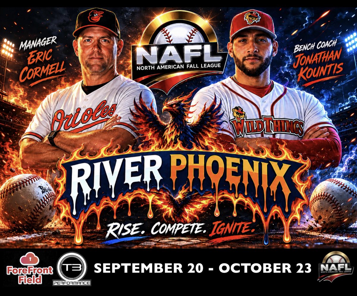 naflbaseball's tweet photo. The River Phoenix Baseball Club, led by Eric Cormell &amp; Jonathan Kountis. 

What a privilege for those drafted by the River Phoenix, to learn from these tremendous baseball minds. https://t.co/U3vMRUbsvm