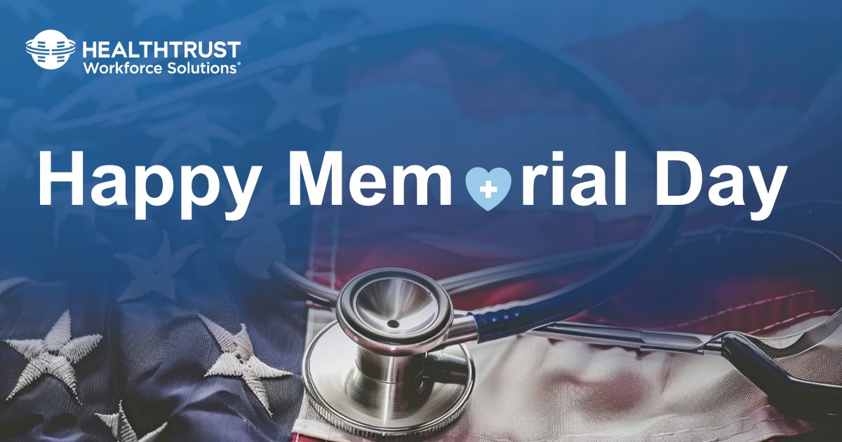 HealthTrustWS's tweet photo. Happy #MemorialDay from HealthTrust! 🫡

If you're a nurse or clinician w/ a military background seeking a great new job, we've got opportunities across the USA!

Search now to find your next mission—and have a safe &amp; happy Memorial Day! 👉 Start here: https://t.co/TYCQtaKNRz https://t.co/KdhE02KAtw
