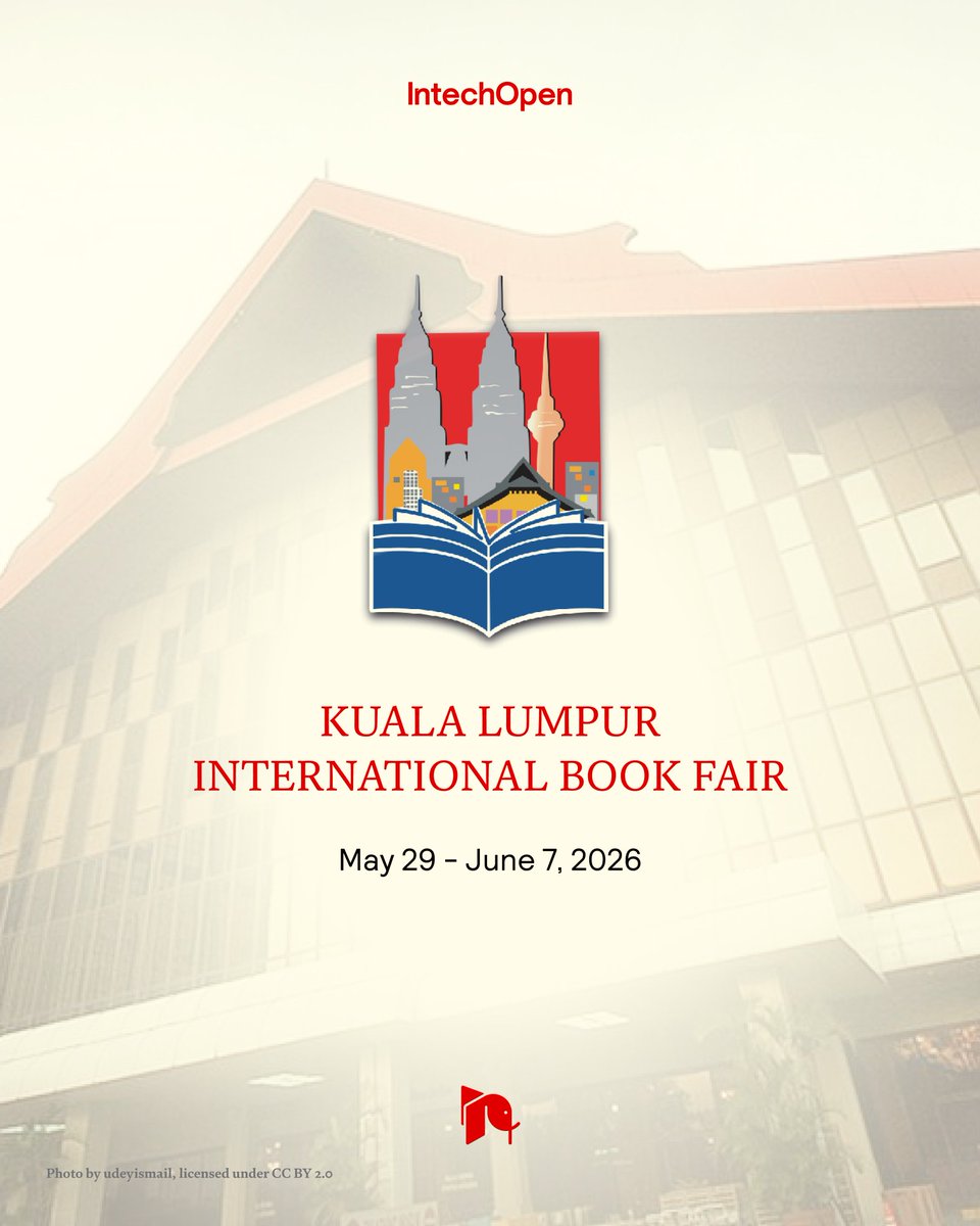 IntechOpen's tweet photo. Are you attending Kuala Lumpur International Book Fair 2026?

Visit the IntechOpen stand, 213B at the World Trade Centre Kuala Lumpur from May 29 to June 7. We're ready to help you discover our latest titles in Science, Technology, Medicine, Social Sciences, and Humanities.
#KLIBF #IntechOpen