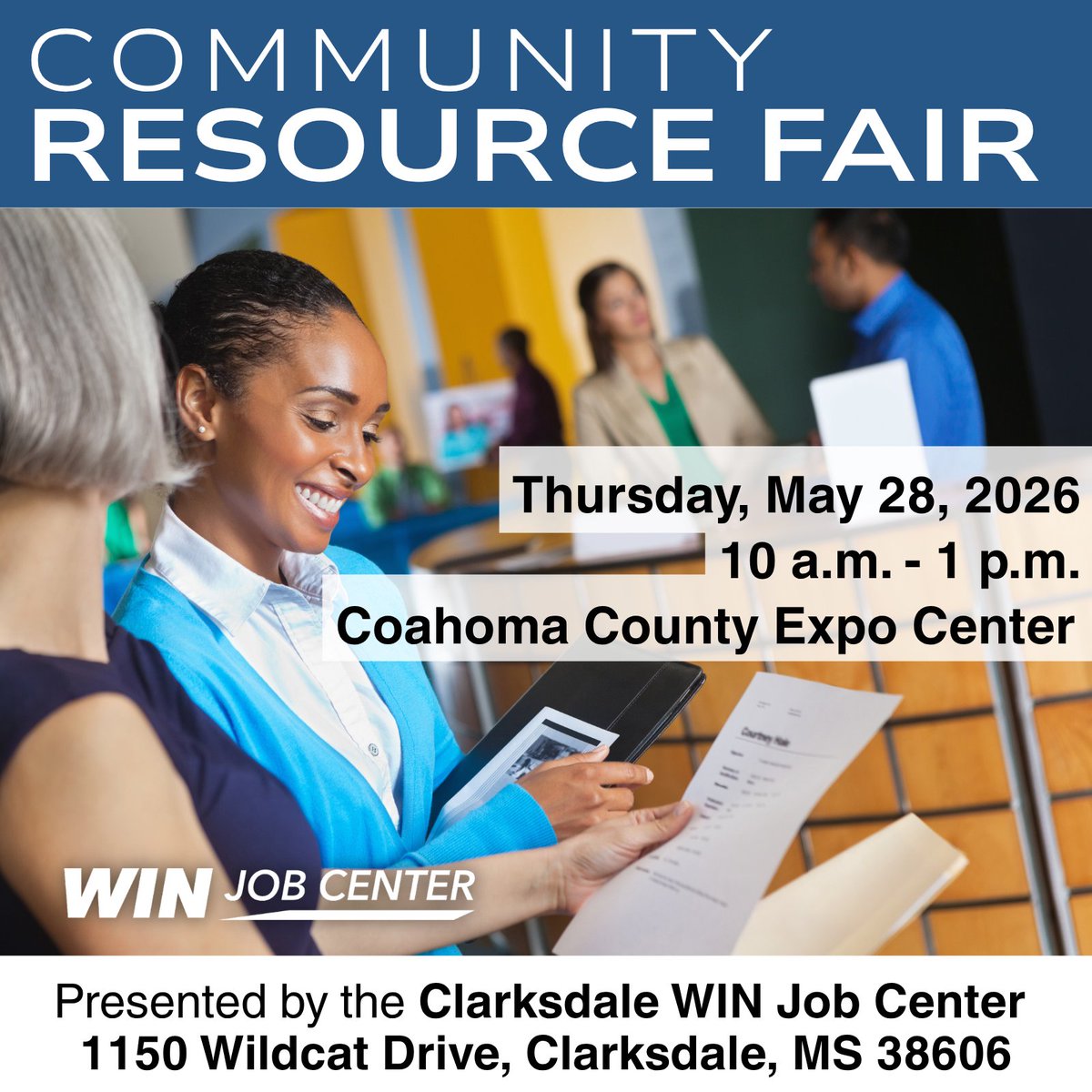 MDESMS's tweet photo. 🌟 Community Resource Fair 🌟
Thu, May 28 • 10 AM–1 PM
Coahoma County Expo Center, Clarksdale, MS
Meet local agency reps, explore services, and connect with community resources!
#CommunityResourceFair #ClarksdaleCommunityFair https://t.co/oR900FHcmz