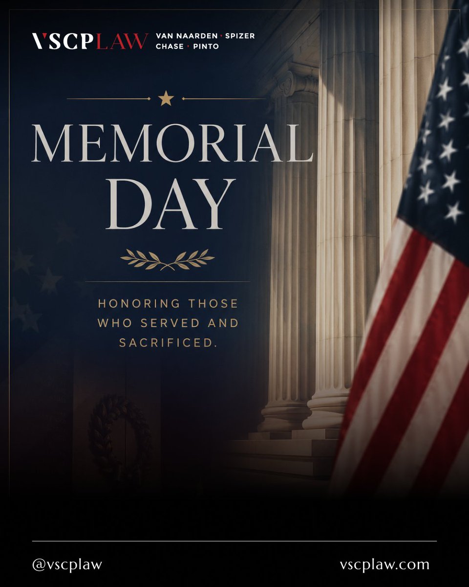 VSCPLAW's tweet photo. This Memorial Day, we honor the brave men and women who gave everything in service to our country.

Their sacrifice protects the freedoms we cherish and the families and communities we are privileged to stand beside.

To their loved ones: we see you, we honor you, and we remember with you.

#MemorialDay #VSCPLAW