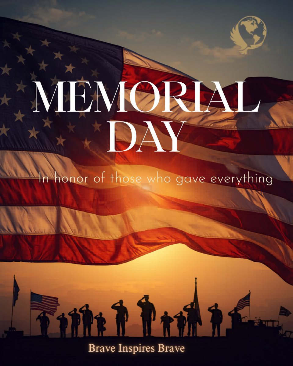 BraveInspires's tweet photo. This Memorial Day, we honor all those who made the ultimate sacrifice in service. 

We remember their lives given to protect freedoms, values, and the future of the U.S.A. https://t.co/pRYOQIFflB