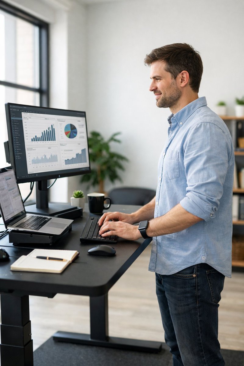IntCenters's tweet photo. Ever considered a standing desk? Switching it up throughout the day can ease lower back pain and boost energy.

Do you stand or sit more? Find out what works for you—call (800) 595-2447 and book at one of our 10 Inland Empire locations! #standtall #backhealth https://t.co/YbKkE2tfCY