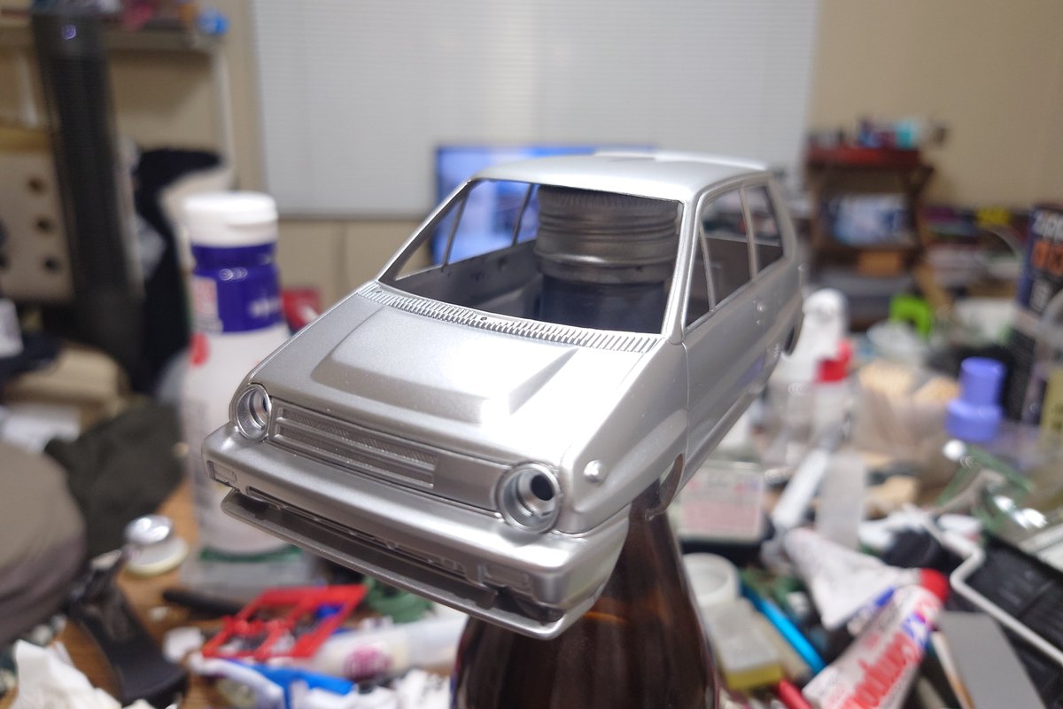 アオシマ #シティターボⅡ'85 制作中❗️ 慣れないカーモデルなのです