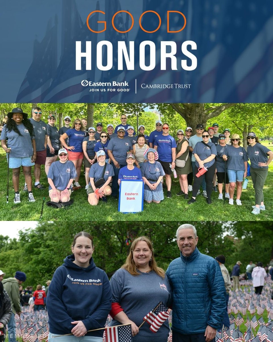 easternbank's tweet photo. This #MemorialDay, we honor those who gave their lives in service to our country. 🇺🇸

Eastern’s Military Veterans and Families Network ERG joined volunteers at Boston Common to plant thousands of flags in remembrance.

Thank you to all who participated. https://t.co/iGG01vMadd