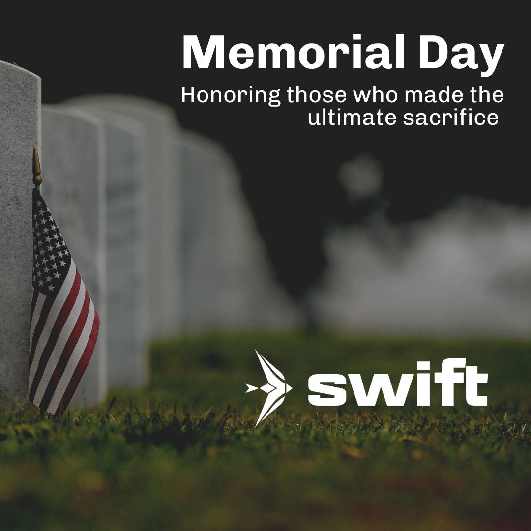 TheSwiftGroupUS's tweet photo. This Memorial Day, we honor and remember the brave men and women who made the ultimate sacrifice in service to our country. Their courage and dedication will never be forgotten.

Wishing you a meaningful Memorial Day as we reflect, remember, and give thanks.
#MemorialDay https://t.co/dn9zI1nrAX