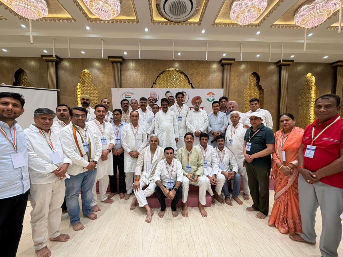 kcvenugopalmp's tweet photo. At the training camp for the newly appointed DCC Presidents for Rajasthan and Delhi in Ajmer today, we had a lively and free-wheeling conversation on strengthening the rank-and-file of our party. 

The Sangathan Srijan Abhiyan is instilling new vigour in our district-level leadership and their enthusiasm to make our party an even more formidable electoral force to reckon with is truly palpable.

After this exercise, 370 DCC Presidents will have undergone training under 7 such camps. 

This exercise aims to empower DCC Presidents to deepen their grassroots connect and spread the party’s message down to the last booth.