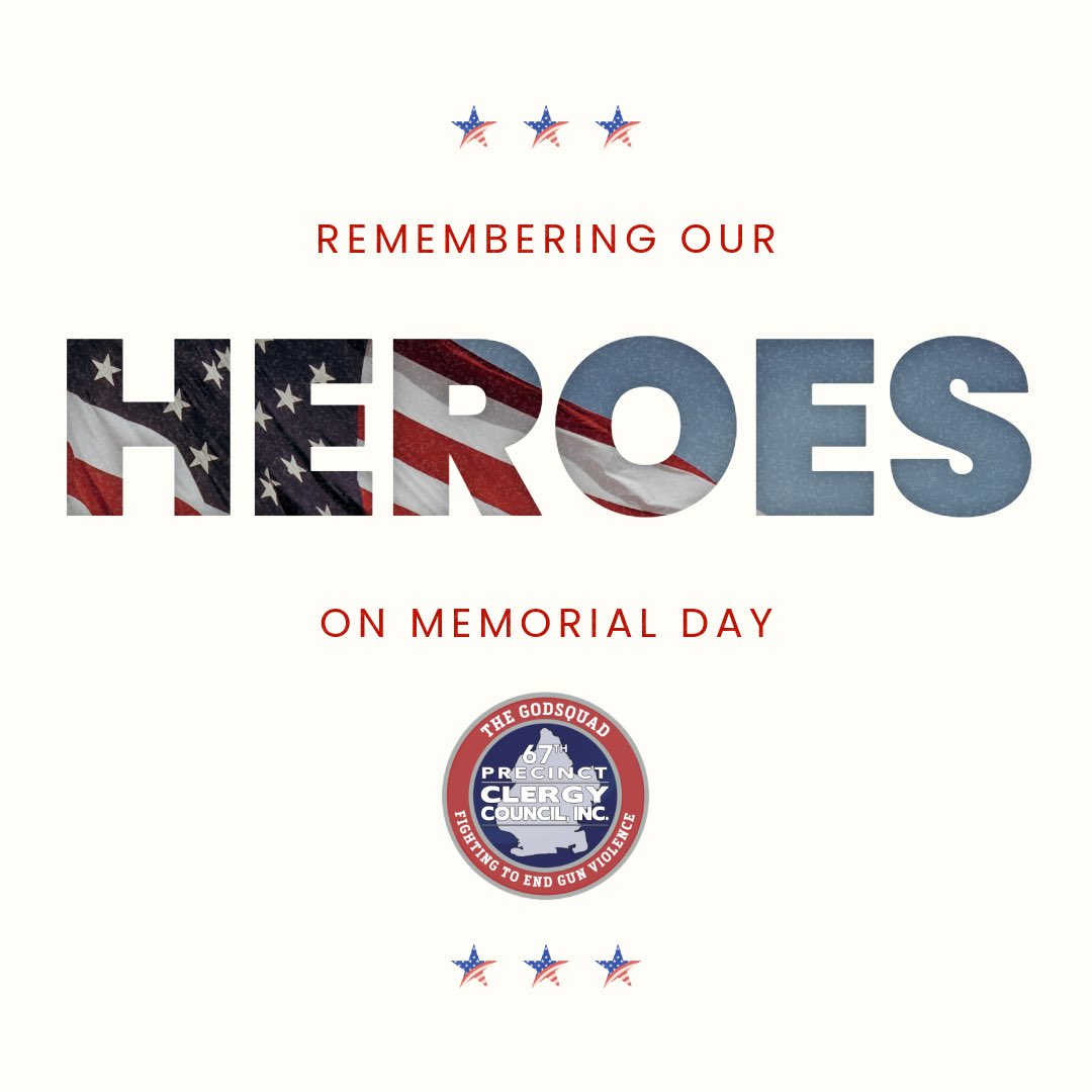 67ClergyCouncil's tweet photo. This Memorial Day, we honor those who gave their lives in service and pray for every family carrying grief and loss. 🇺🇸🕊️
#MemorialDay
#GodSquad https://t.co/AeOXAGrNIM