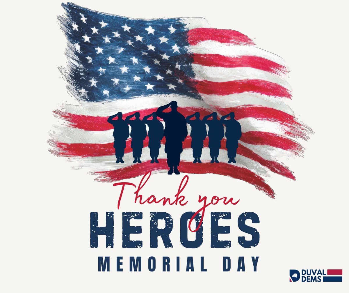 DuvalDEC's tweet photo. On Memorial Day, we remember the countless men and women of the armed services who sacrificed their lives for our freedom. Their courage and bravery will never be forgotten. https://t.co/vSljkiOwCv