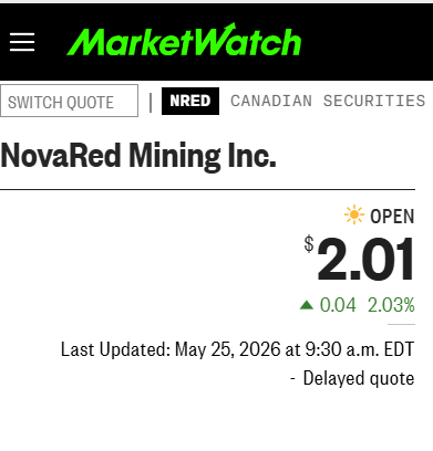 BrandaoJeisson's tweet photo. $NRED trading at C$2.01 CAD, green +2.03% today🔥

Another mining shutdown just reminded the market why supply-chain trust matters.

Congo halted mining in parts of South Kivu for 90 days to inspect operations and crack down on illegal mining.

That region is tied to minerals like:

• gold
• tin ore
• coltan

And Congo is also one of the world’s key countries for cobalt, copper and lithium.

So the bigger message is simple:

The world needs critical minerals, but it also needs reliable supply.

That is where NRED’s BC angle becomes interesting.

NovaRed has:

• Wilmac in British Columbia
• 16,078 ha
• 1,125 ppm Cu in soil
• Quesnel porphyry belt exposure
• AI-assisted exploration through MetalCore

Platform:

https://t.co/xw2anaYxFa

Unstable supply chains create pressure.

Stable exploration pipelines can get attention fast.

https://t.co/WpwPox7F5z

No warranty, express or implied, is provided with this information or service.

$MSFT $TSLA