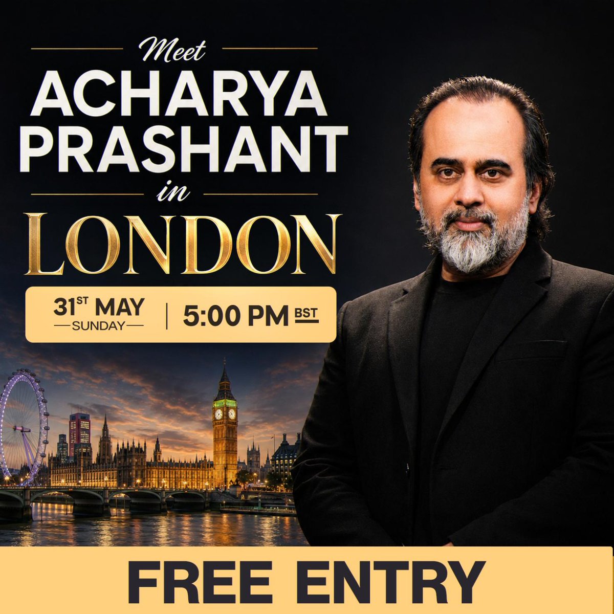 Dr_Sawan's tweet photo. Free entry to an an Acharya Prashant event 😲

Great opportunity 🎯 

People living in London, PLS GET UP AND ATTEND THIS EVENT 
Get up people! 

#AcharyaPrashant 
#APinUK 
#OPERATION_2030 https://t.co/waLYEDYPgH