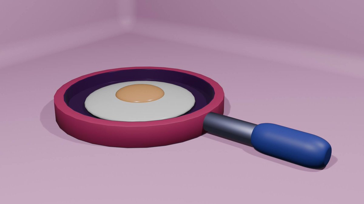 mon9bb's tweet photo. ちょい離れてしまったので
もう一度…頑張る

#Blender　 #Blender初心者

またフライパンから
家作れる様に頑張るぞ！！ https://t.co/9xm7AQEokm