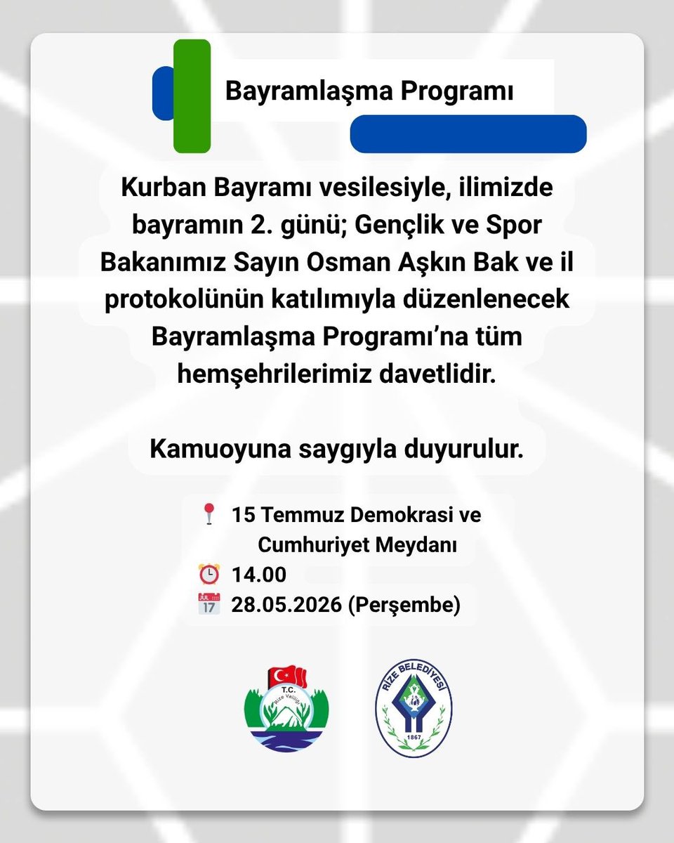 T.C. Rize Valiliği tweet media