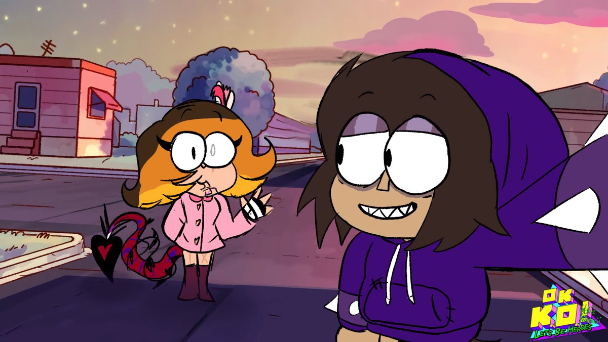 GloriaKibutsuji's tweet photo. Another draw over of OK TKO!!
I love how silly and cute TKO and Gloriosa looks :3 #okko #okkoletsbeheroes #fanart #oc #ocxcannon #tko #gloriosa #drawover https://t.co/h4DxRkAq6r