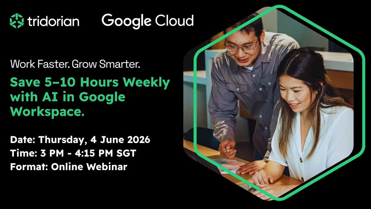 tridorians's tweet photo. Are your meetings actually creating actionable workflows, or are they just generating more notes that nobody has time to read?

Join tridorian experts Eddy Lee and Chang Lip Fei to see a live demo of NotebookLM and Meet summaries in action.

🔗 https://t.co/jOVdOY62YD https://t.co/9VlYaA0wCA